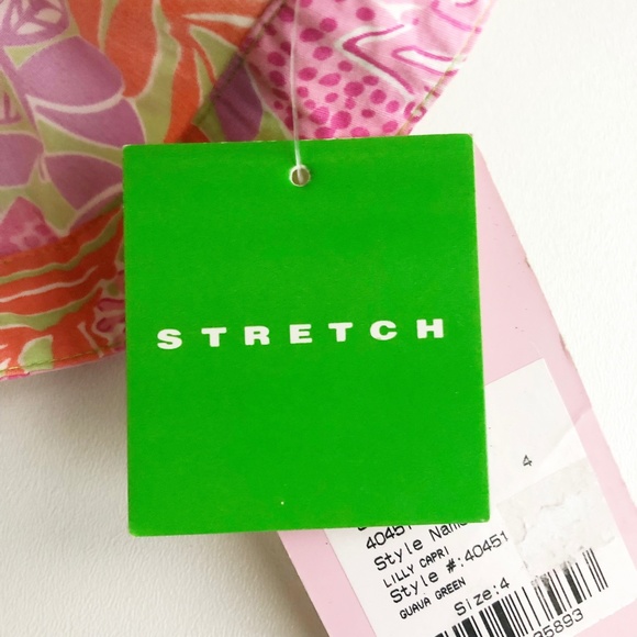 NWT Lilly Pulitzer "Lilly Capris" in Guava Green Frogs Palm Trees Foliage Sz 4 - Picture 10 of 10